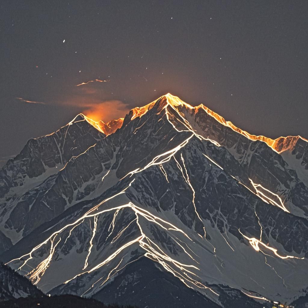 : Luminol light effect behind the mountains. Really, literal...