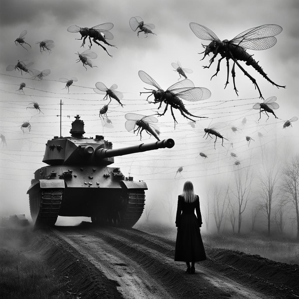 Gothic Fashion Model in Grainy Black and White