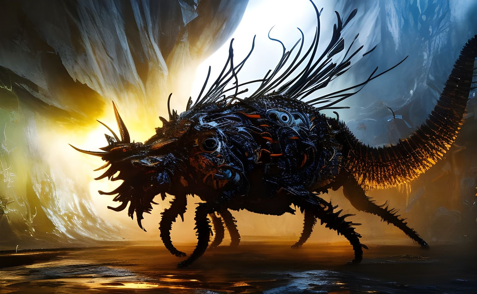 Intricate Insect Close-Up in Dramatic Neoclassical Style