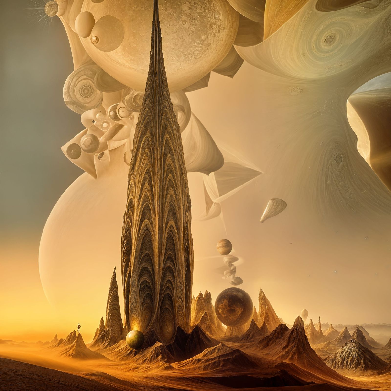 Surreal Desert Structure: Recursive Beauty and Vividness