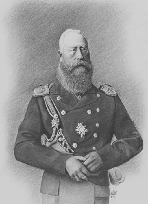 King Leopold II of Belgium: Graphite Pencil Sketch