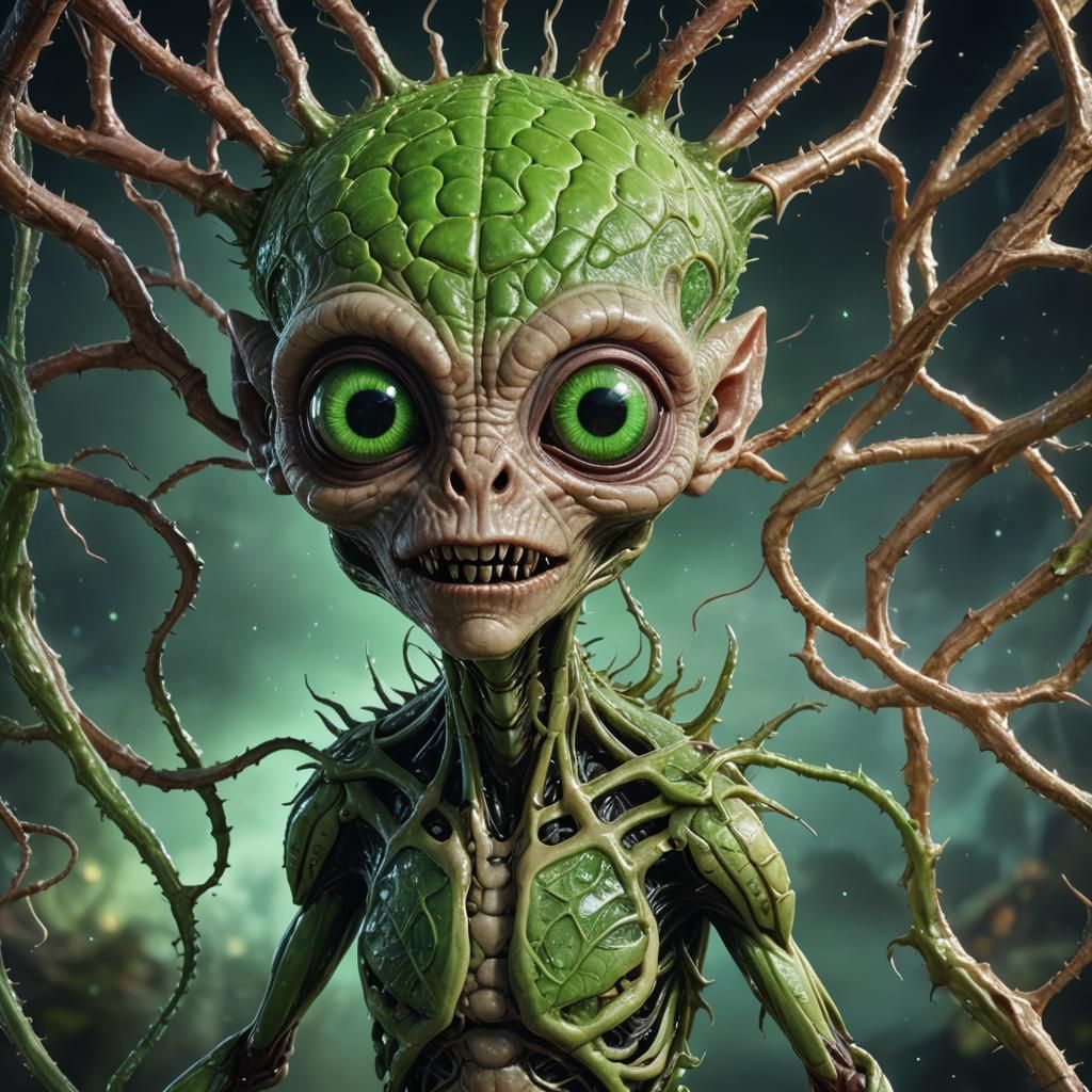 Hyperrealistic Alien Portrait in Detailed Matte Painting