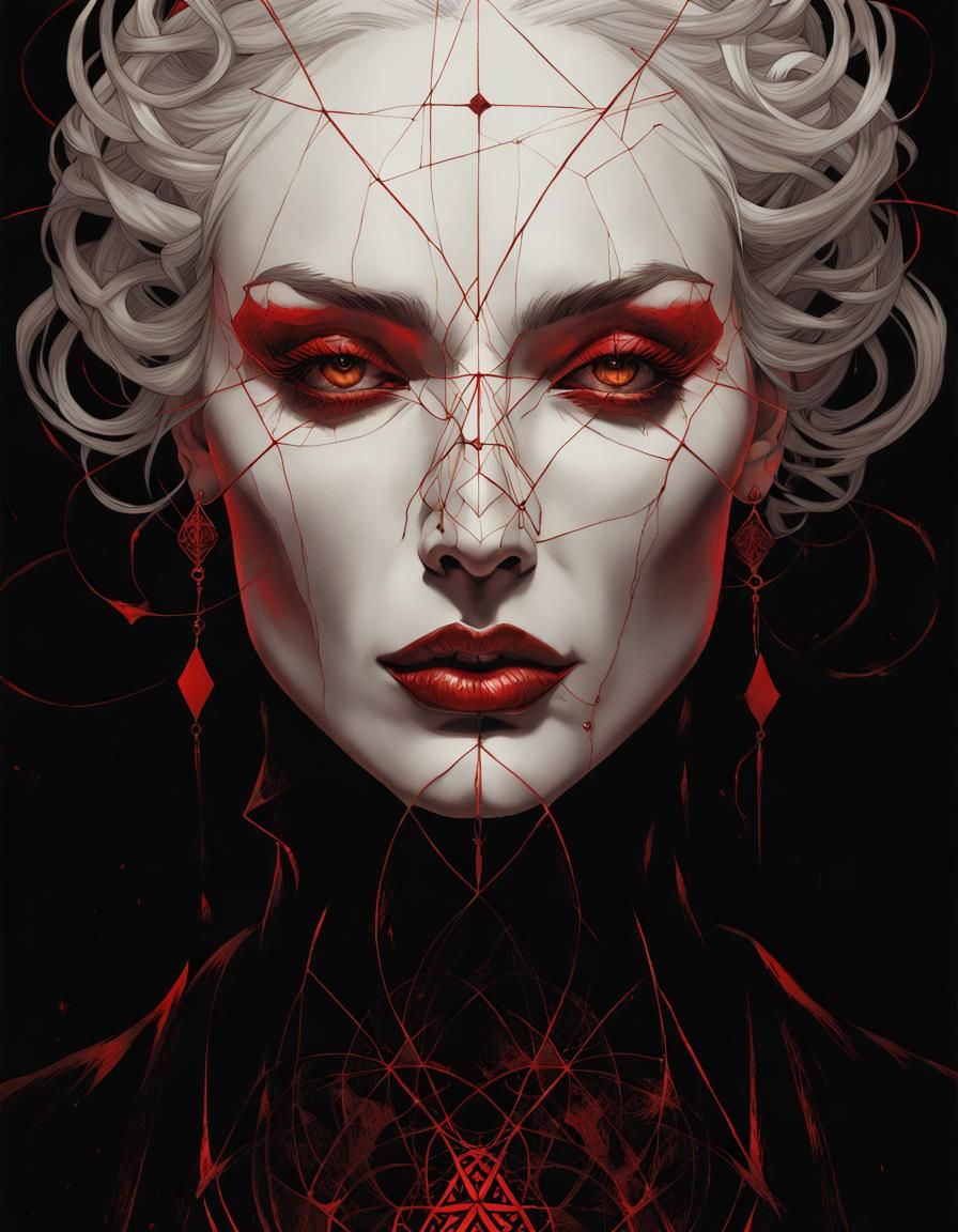 Occult Witch Tarot Card: Carpe Diem in Line Art