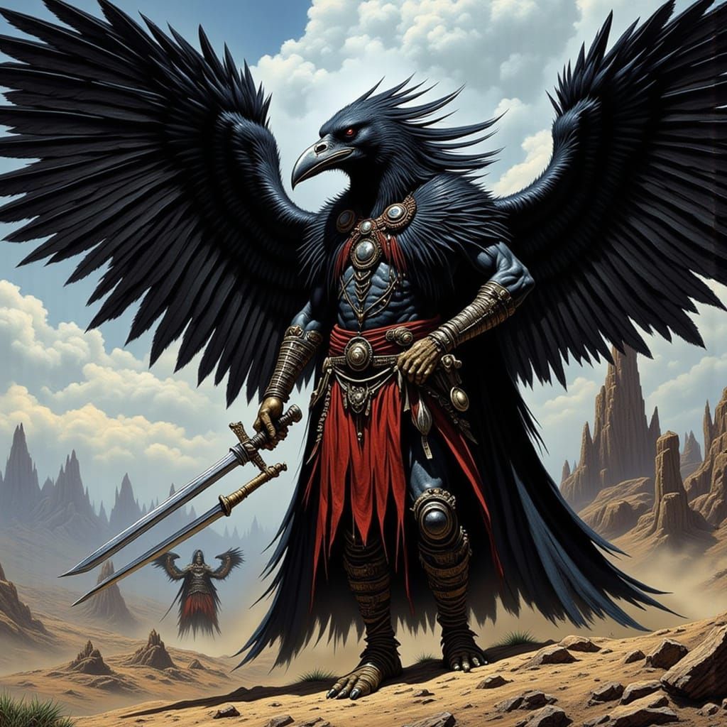 Raven Shaman in Graphite Style