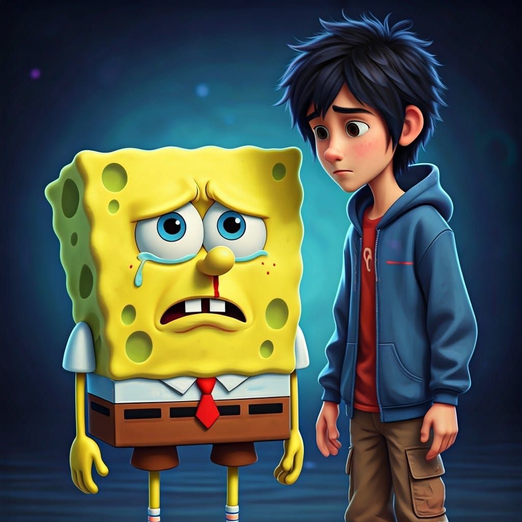 Spongebob Tells Hiro About His Bloody Nose