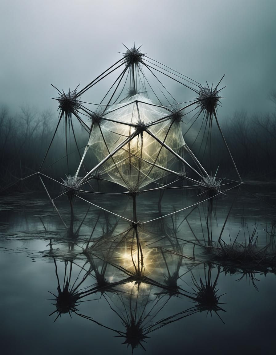 Surreal Glass Structures in Enclosed Swamp