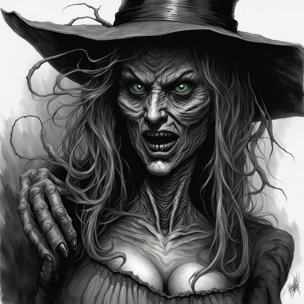 Demonic Eldritch Female Horror Illustration