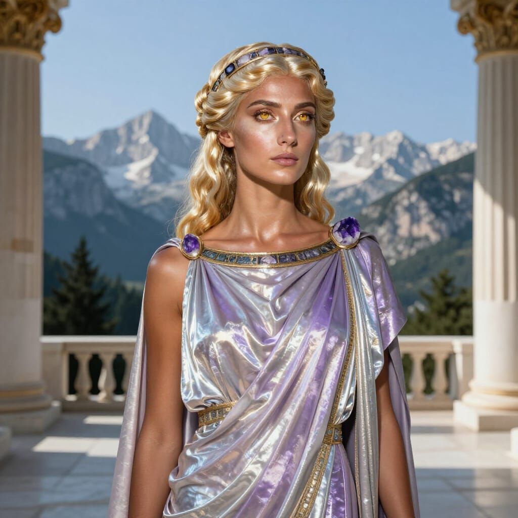 Hellenic Woman Portrait in Photorealistic Style