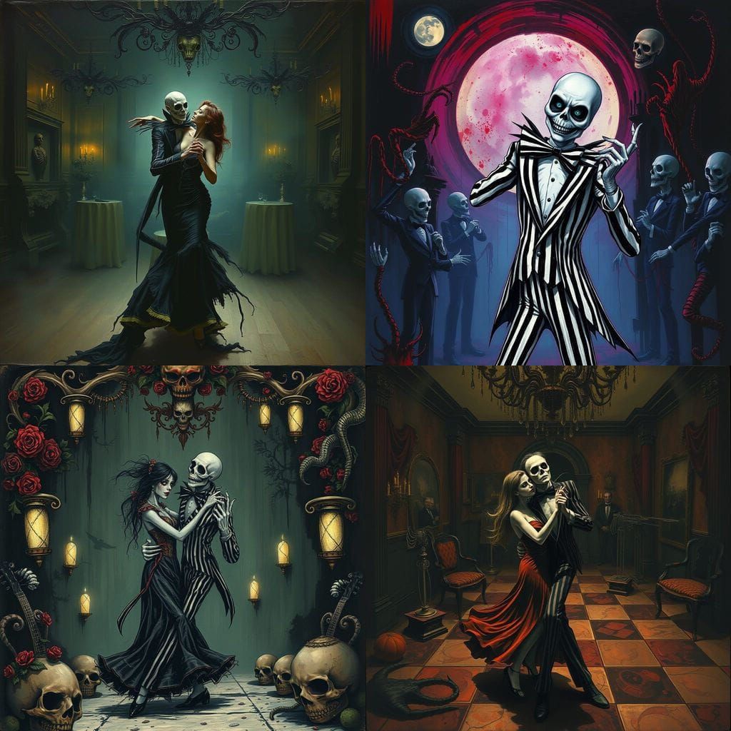 Beetlejuice Dancing the Morbid Tango in Sinister Horror Styl...