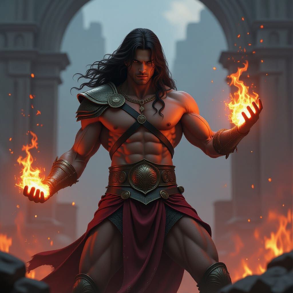 Teenage Ares Unleashes Fiery Power in Dynamic Pose