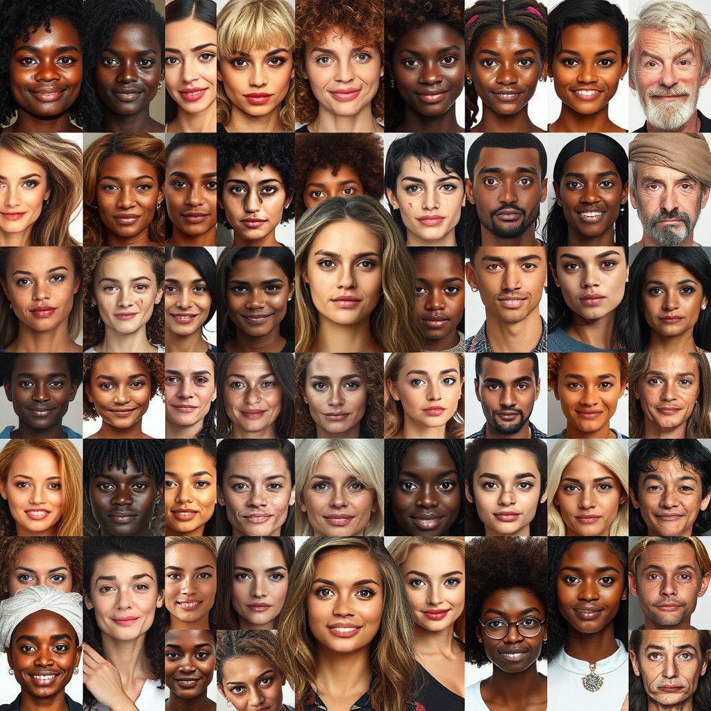 Diverse Faces: A Multicultural Collage