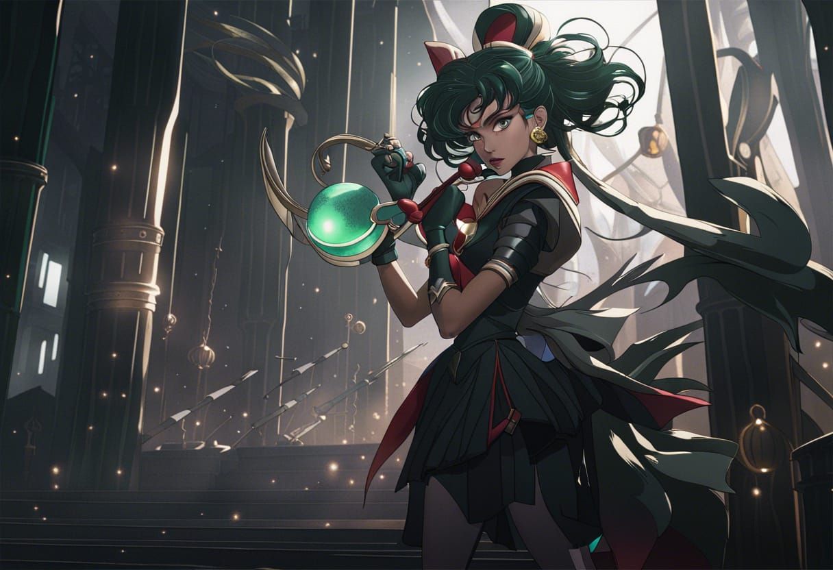 Sailor Pluto: Detailed Fantasy Concept Art