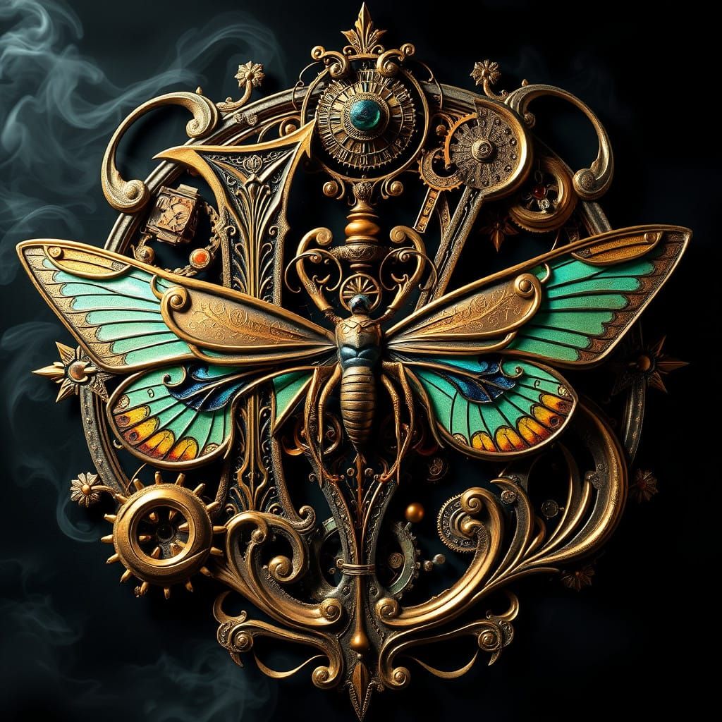 Ethereal Steampunk Monogram with Golden Whimsy