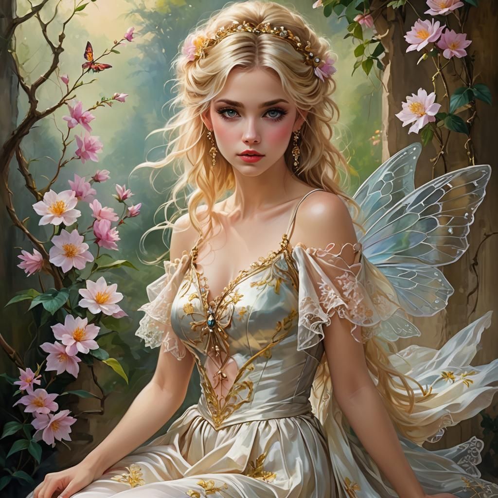 Beautiful Fairy with Perfect Features in Photorealistic Styl...