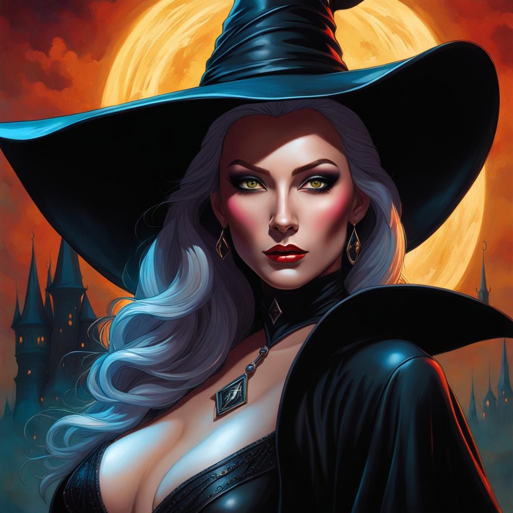 Intricately Detailed Witchcraft Fantasy Illustration