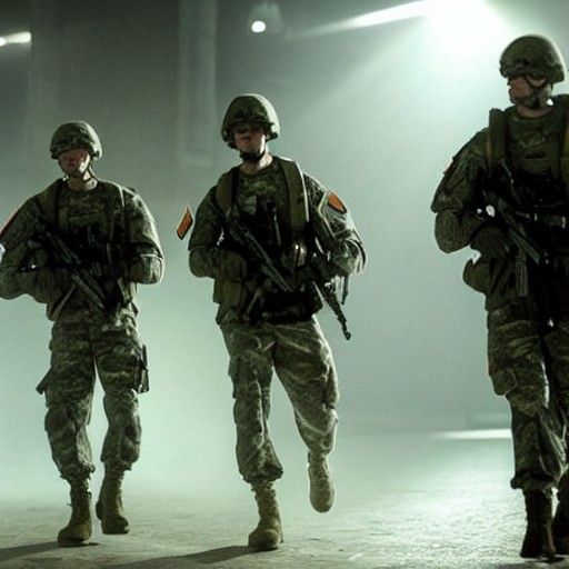 Special Ops Soldiers in Dark, Detailed City