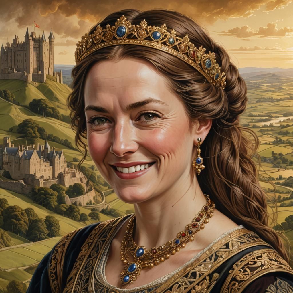 Queen Matilda Portrait in Precise English Style