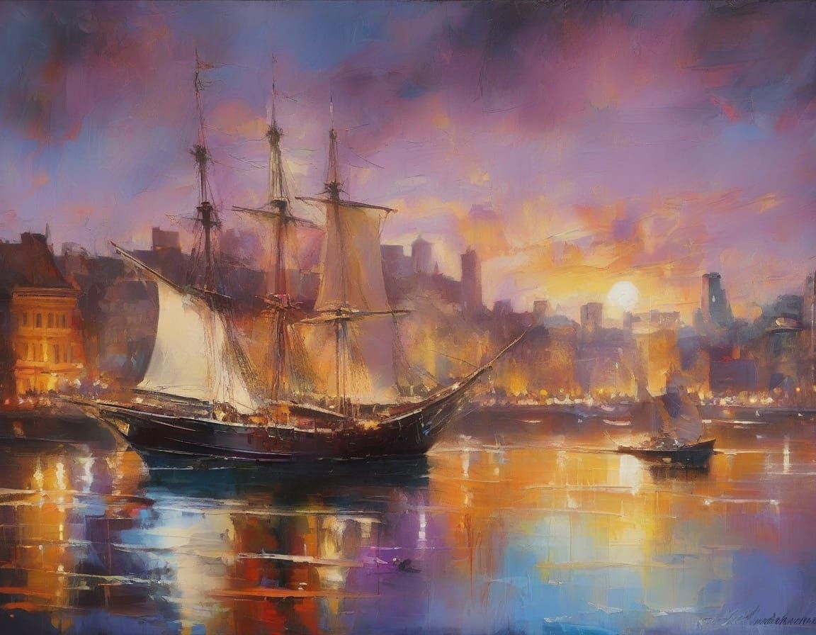 Sydney Harbour in 1858: A Vivid Neo-Expressionist Masterpiec...