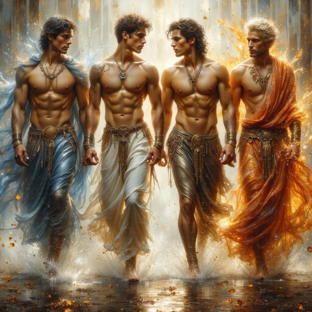 The Elemental Spirits of Water, Air, Earth and Fire.