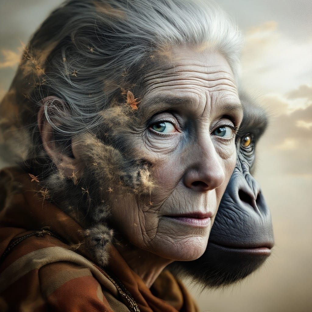 Honoring Jane Goodall in Stunning Oil Painting Portrait