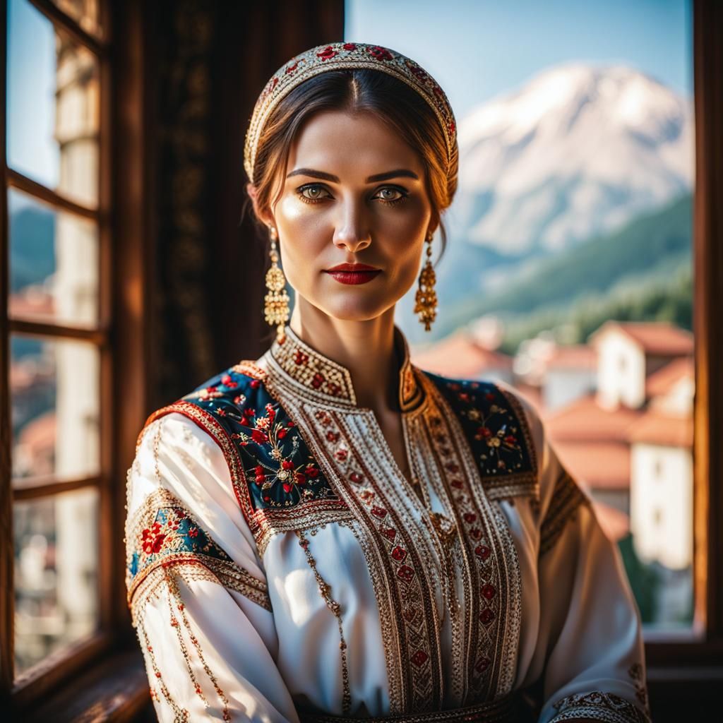Bosnian Beauty in Traditional Attire
