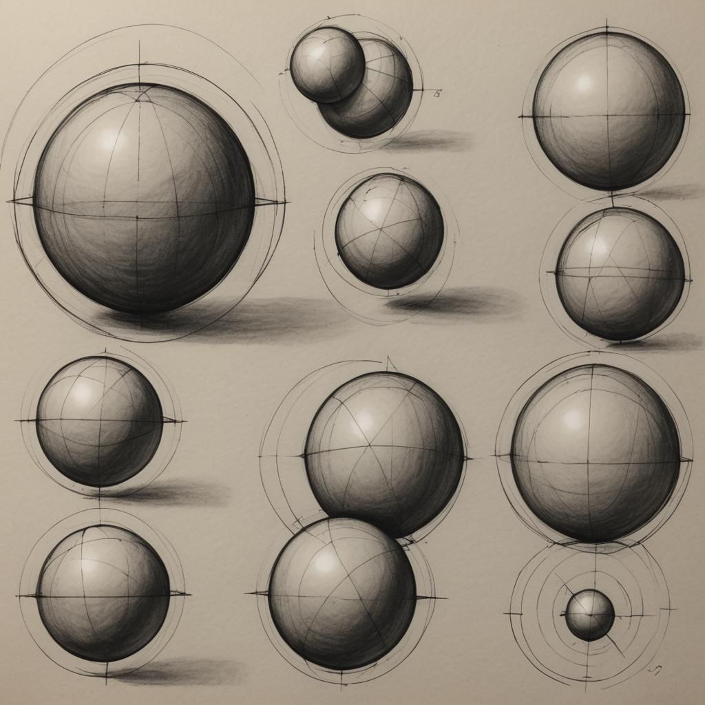 3D Sphere Intersecting 2D Plane: Geometric Sketch