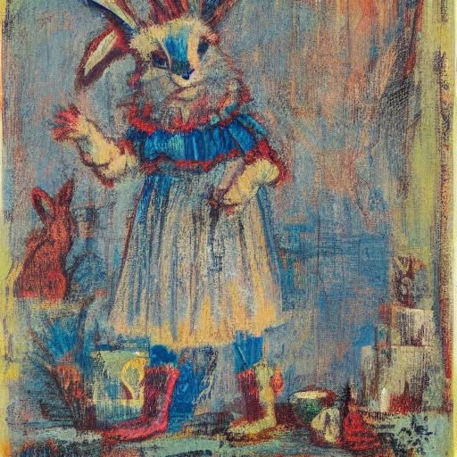 Abstract Rabbit Inspired by Rothko and Gainsborough