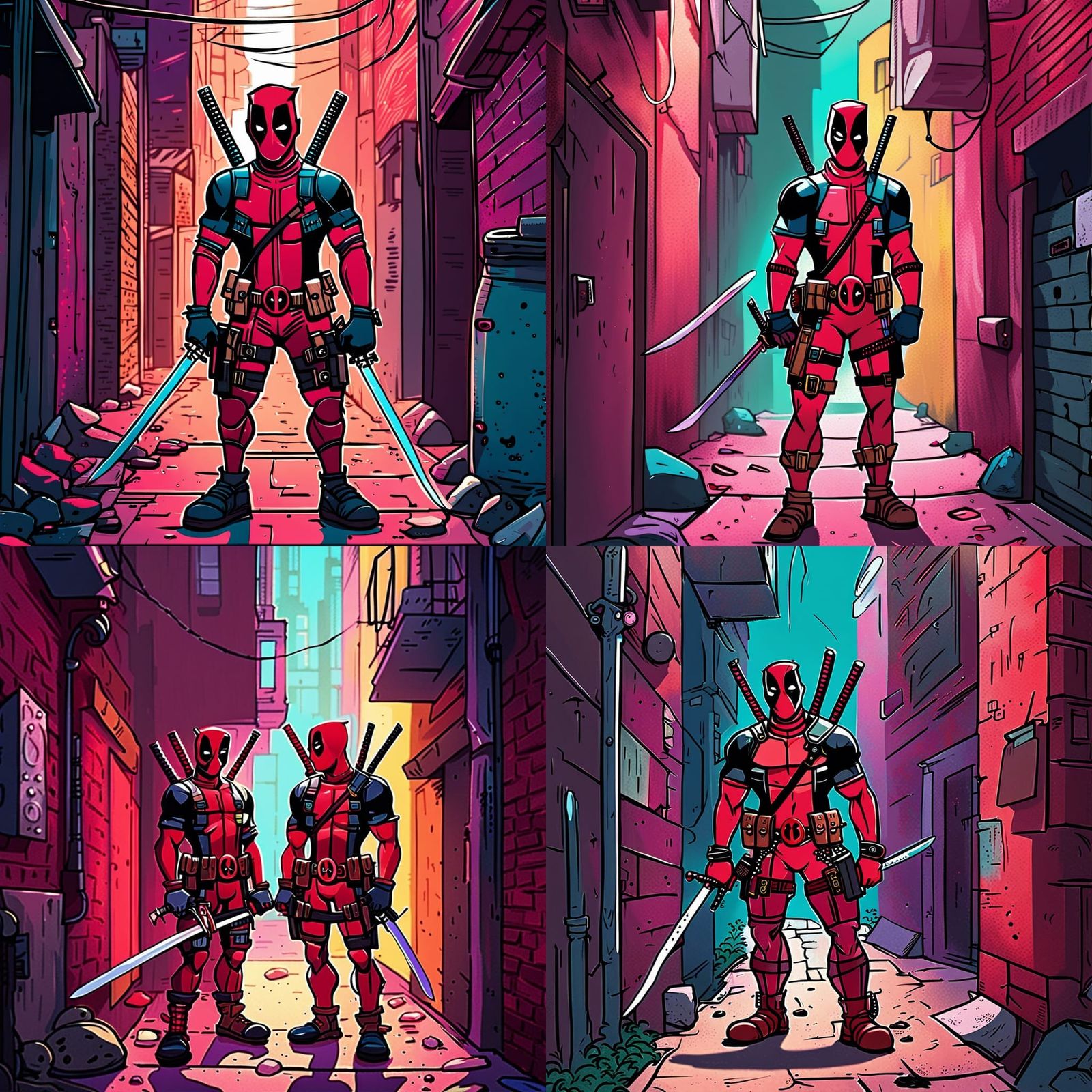 Deadpool in Cyberpunk Fairycore Disney Animation Style