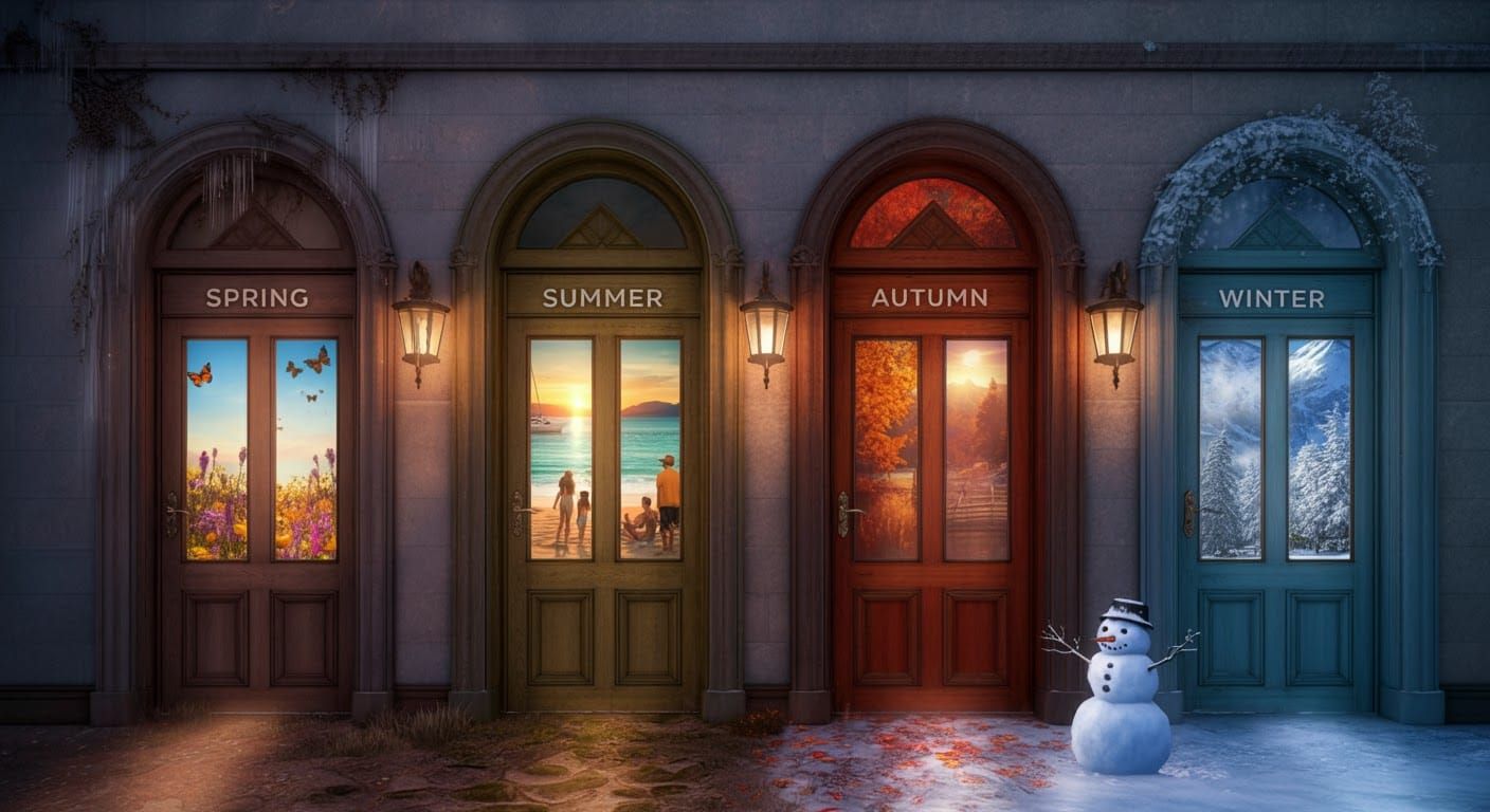 Ornate Doors: A Digital Journey Through the Seasons