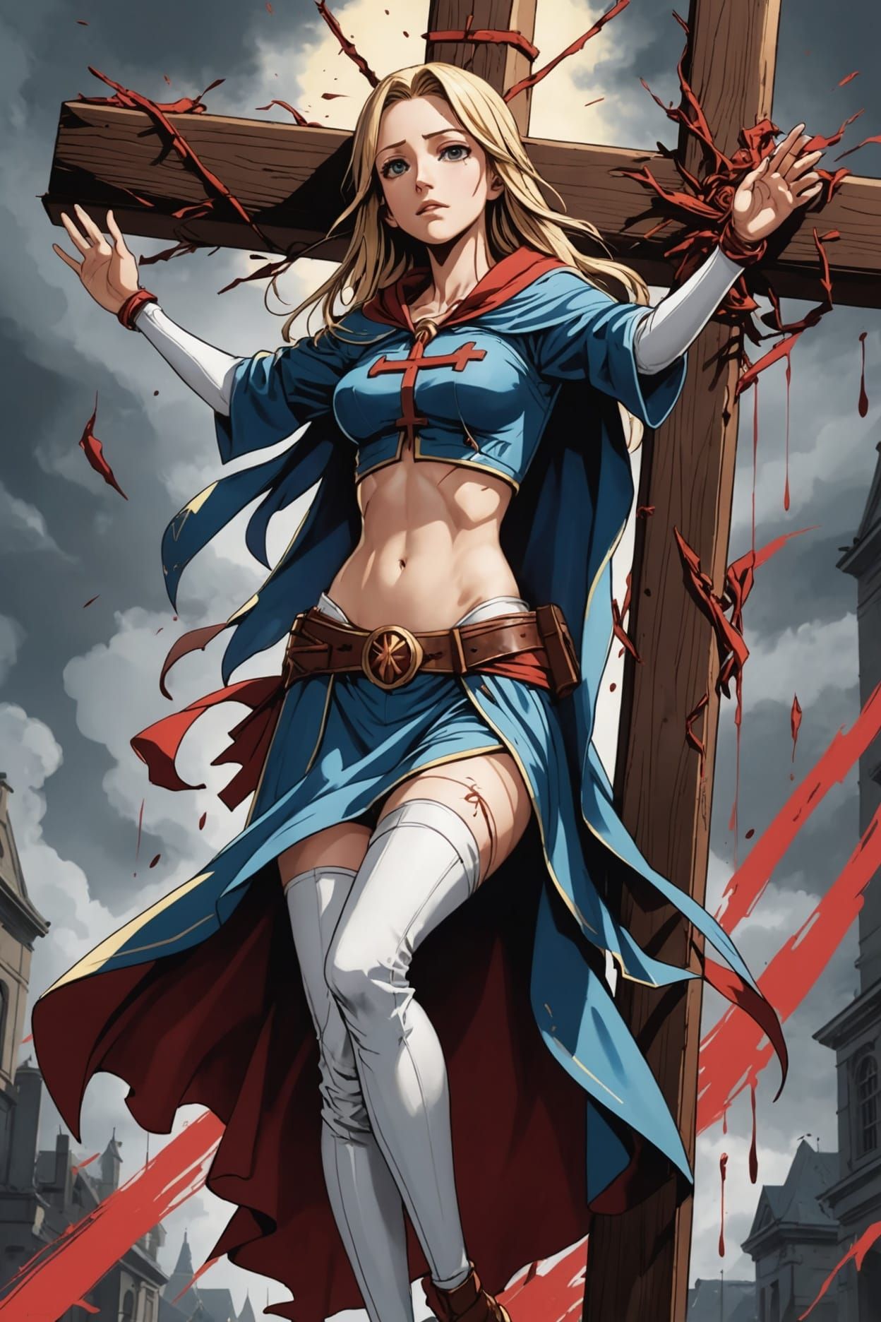 Anime-Style Character in Cel-Shaded Manga Scan