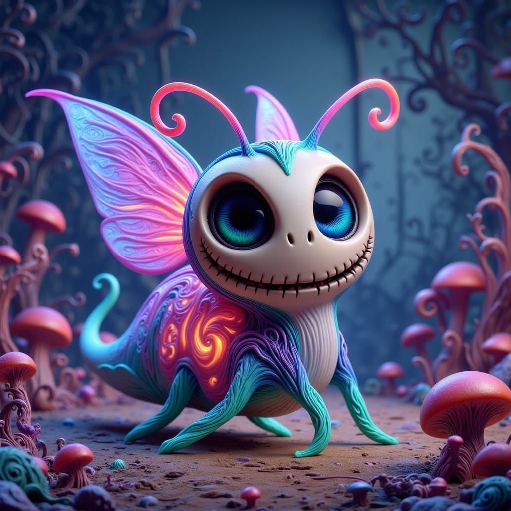 Surreal Underwater Fantasy with Bioluminescent Creature