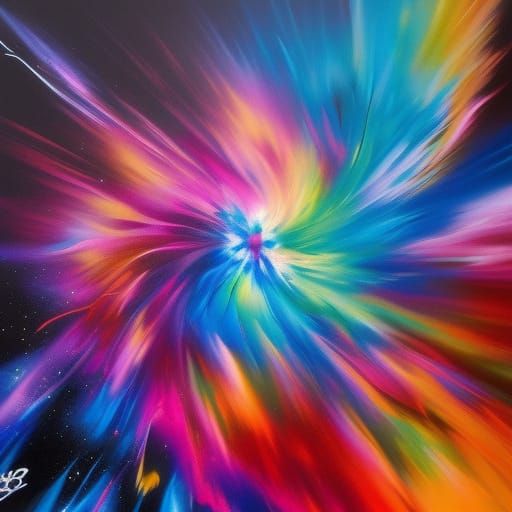 Colorful Supernova Explosion in Graffiti Art Style
