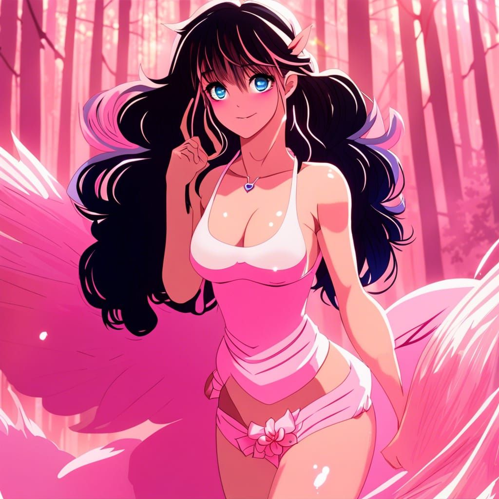 Anime Girl Centaur in Lavender Forest