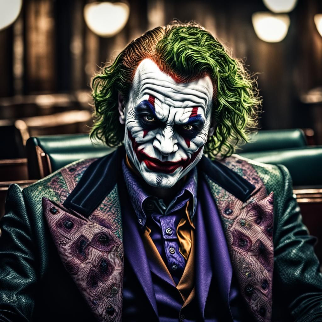 Hyperrealistic Joker Portrait in Cinematic Style
