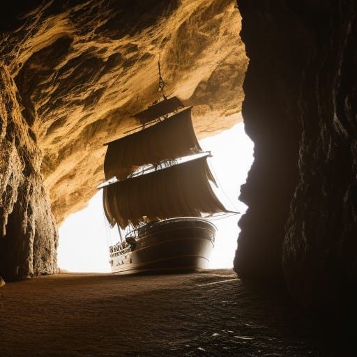 PIRATE SHIP In a cave THE GOONIES