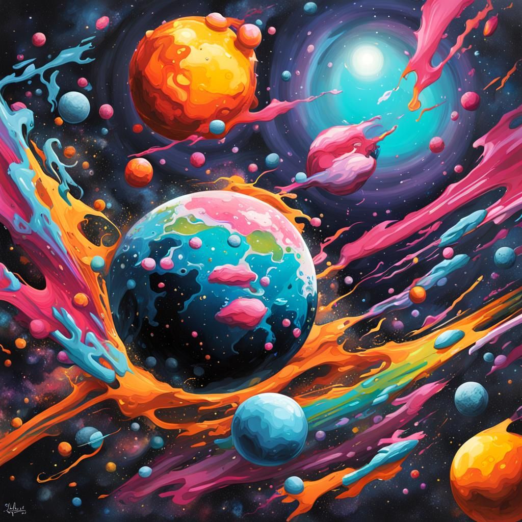 Colorful Space Graffiti Art in Ultra Quality