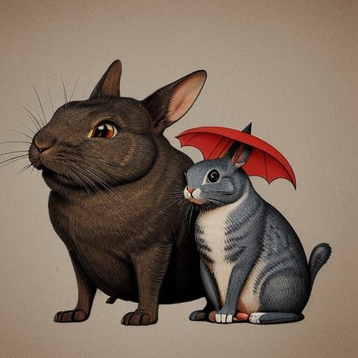 Surreal Judgment Scene in Expressionist Style