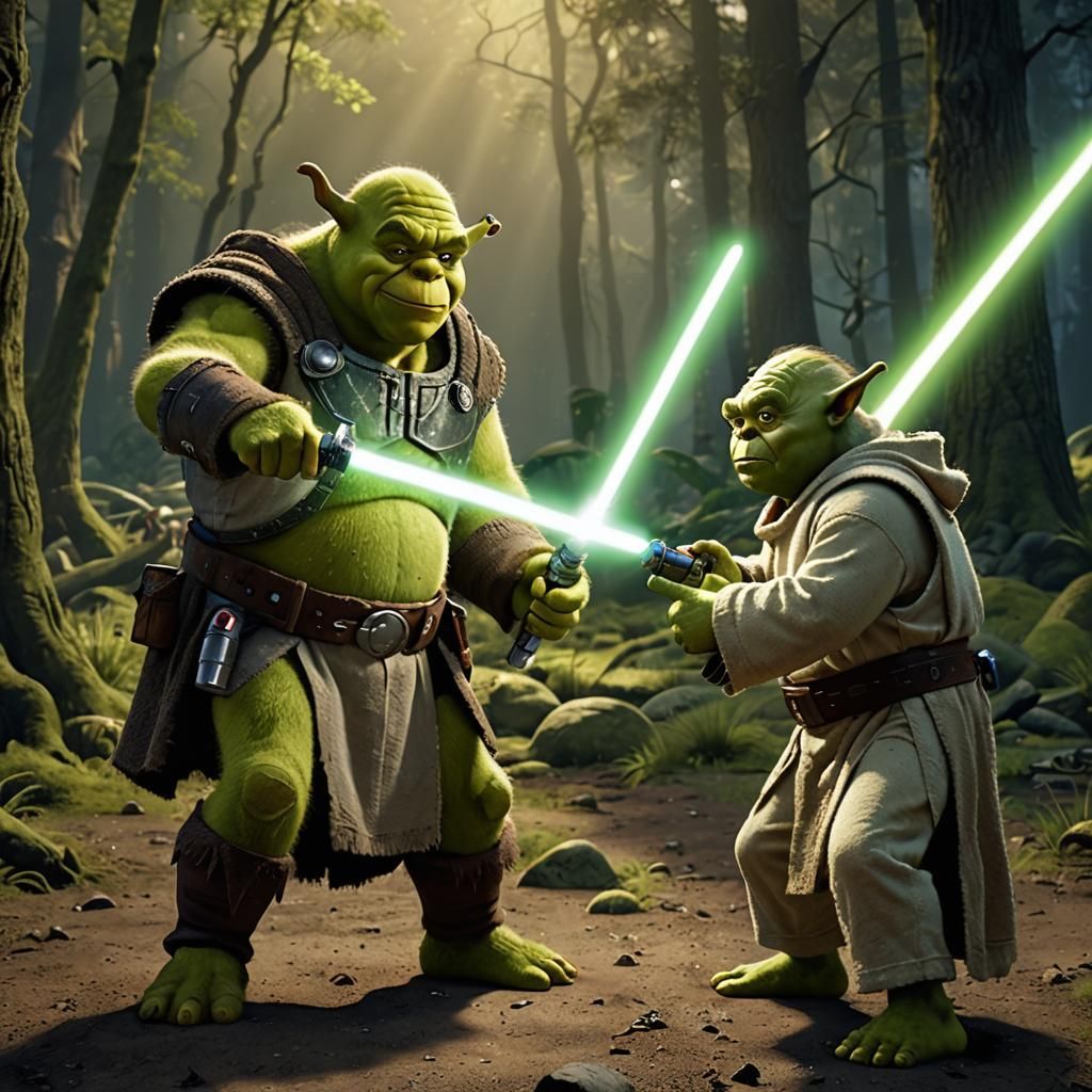 Epic Battle: Shrek vs Yoda, Cinematic Film Still