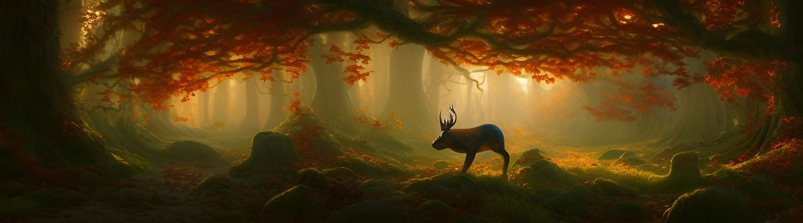 Magical Autumn Forest Landscape in Hyper-Realistic Style