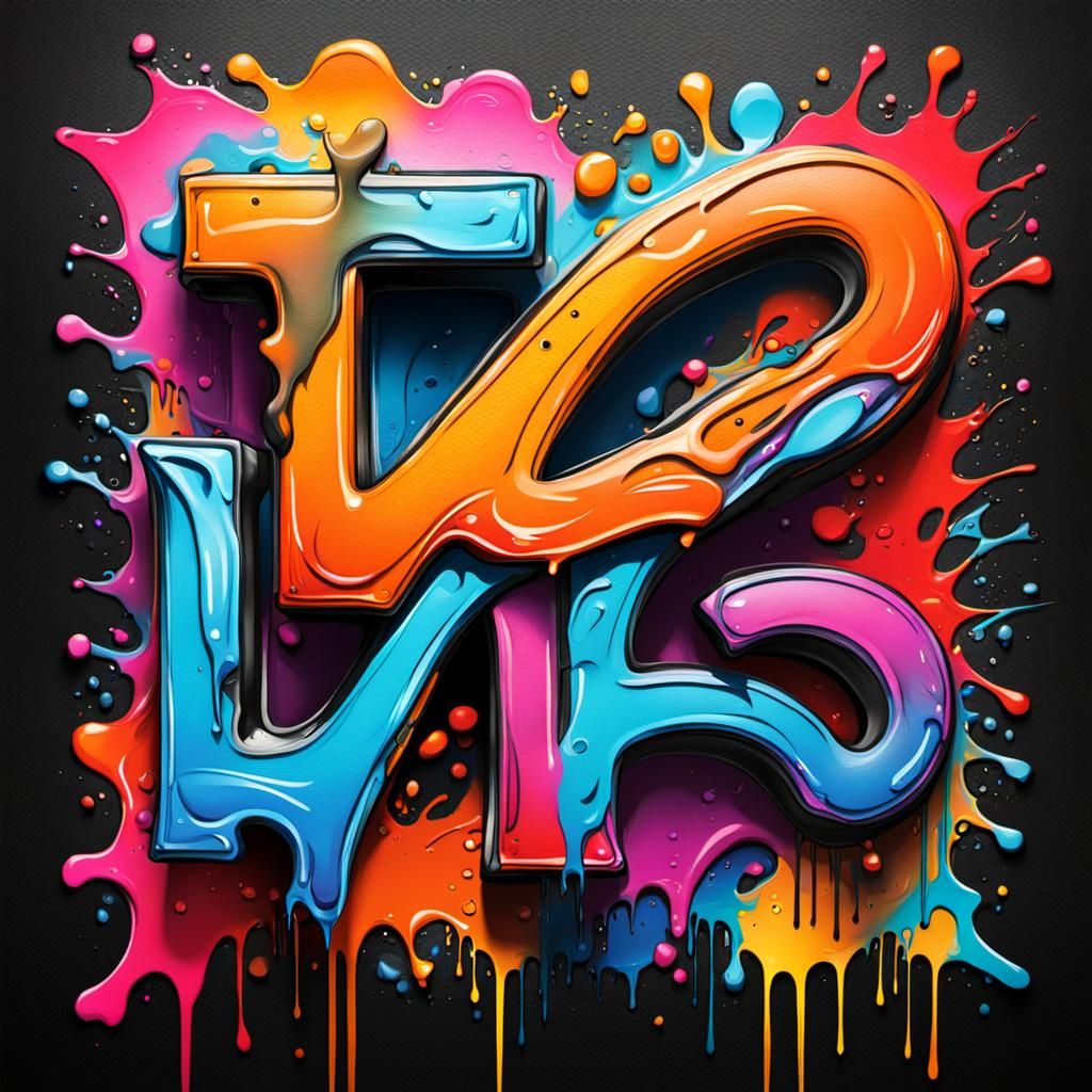 Leather Graffiti Art in Polychromatic Splash Style