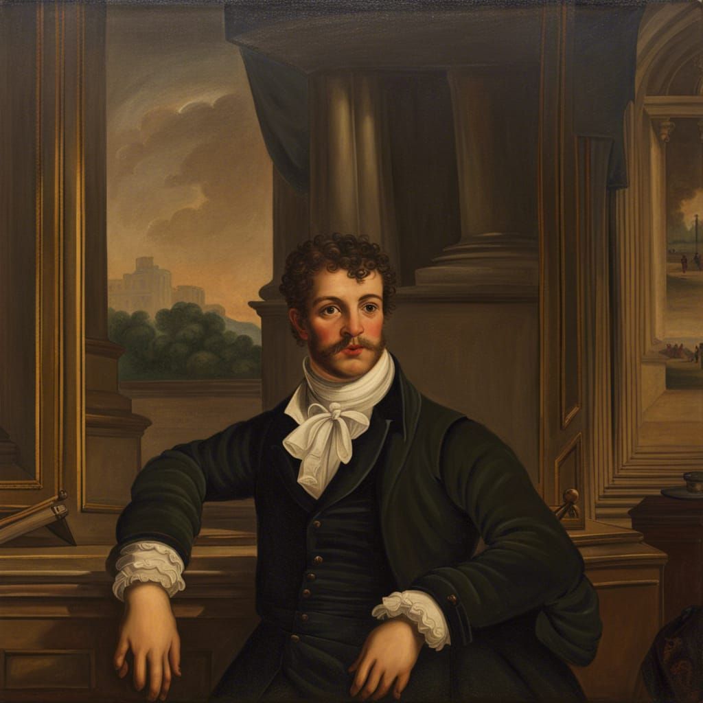 Romantic Portrait of a Man in Parisian Salon