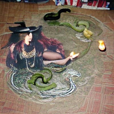 Mystical Serpent Witch Summoning Snakes