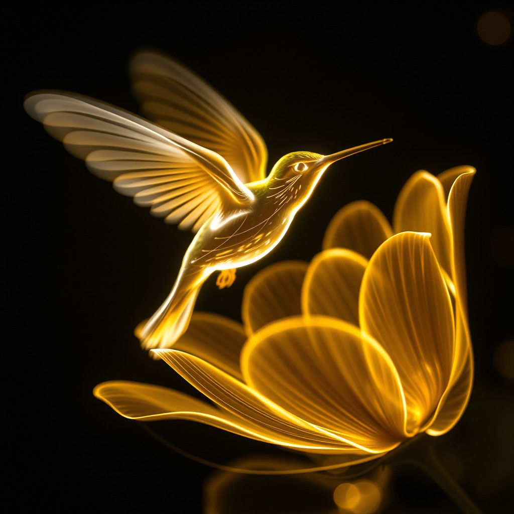 Light Trail Hummingbird Art
