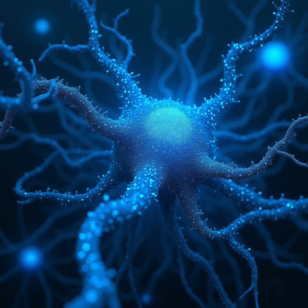 Glowing Neural Network in Cyberpunk Style