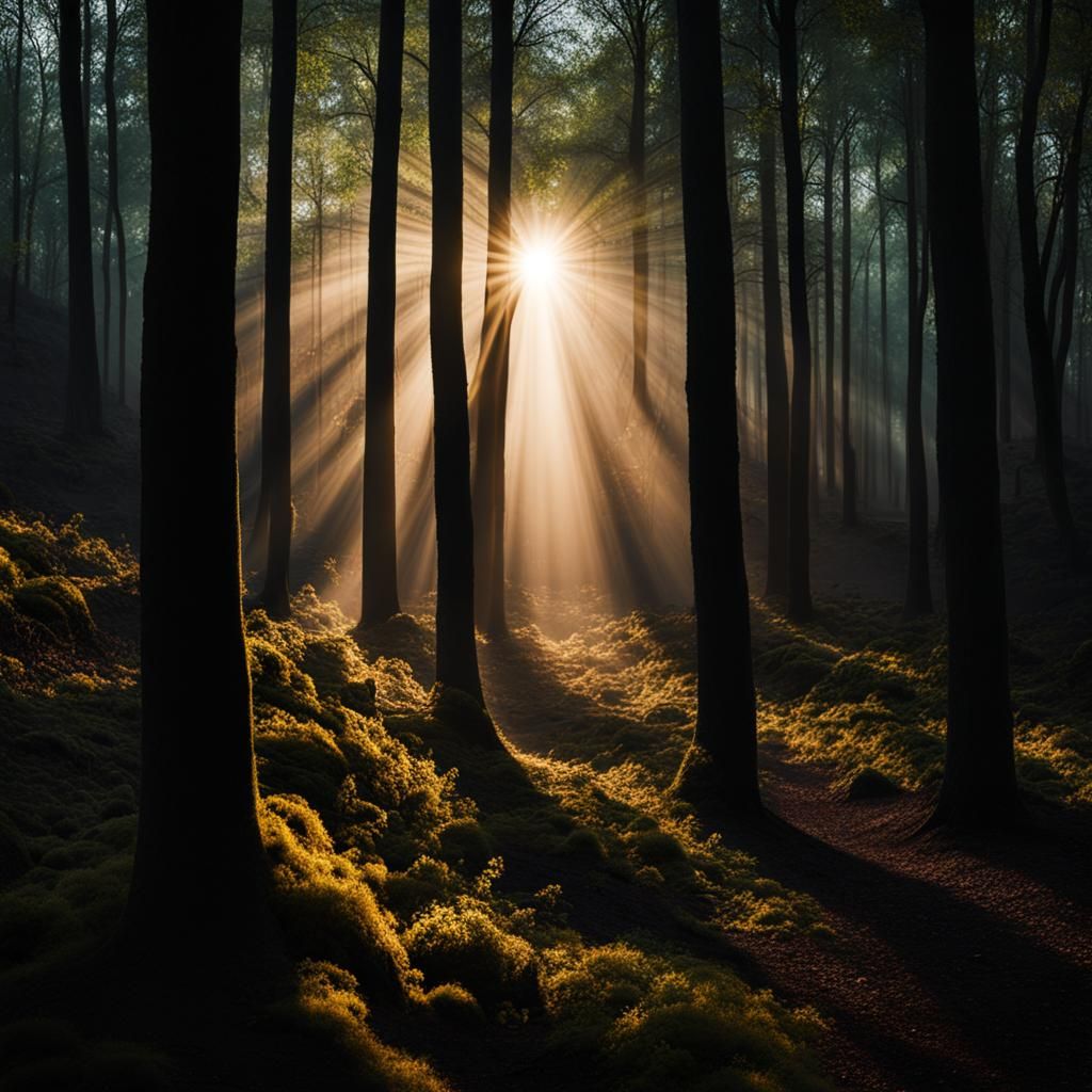 Enigmatic Forest Ritual: Deep Woods Photography