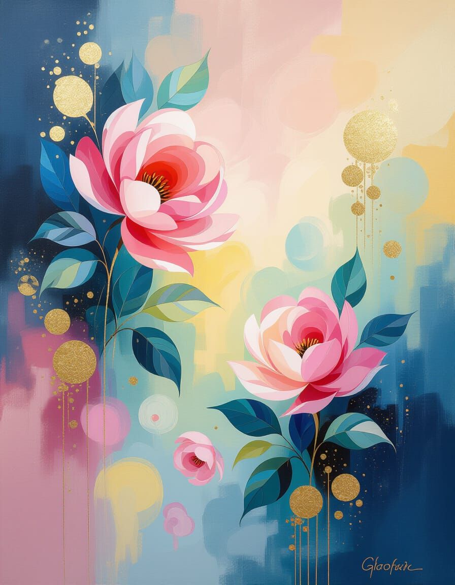 Impressionistic Painting with Radiant Colors and Romantic Ae...