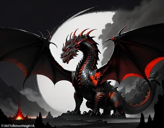 Majestic Dragon in a Dynamic Fantasy Art Style