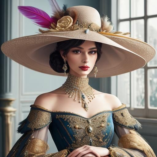 Opulent Millinery Art Adorned with Jewels and Pearls