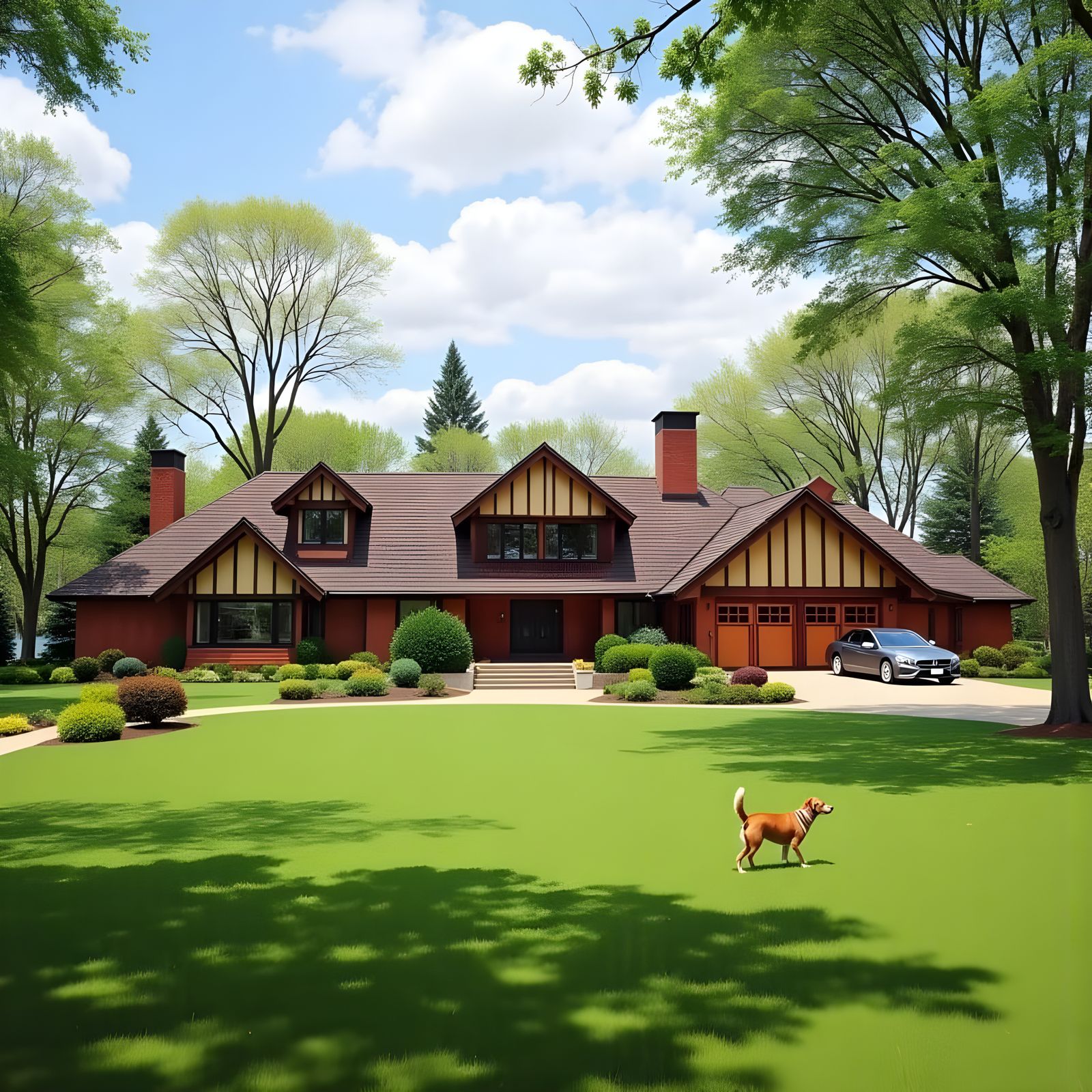 Early 20th Century Prairie Mansion with Tudor Accents