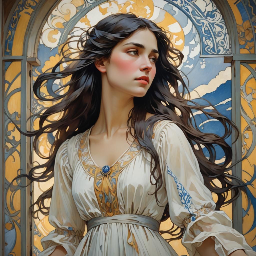 Dreamy Expressionist Portrait with Vibrant Colors